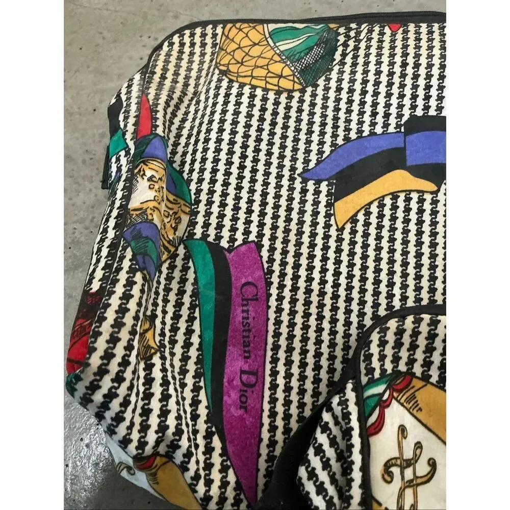 Christian Dior Vintage Air Balloon Printed Cosmetic Bag Bundle | Black and White